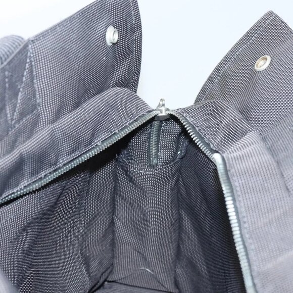 HERMES Her Line MM Hand Bag Canvas Gray Auth 121140 - Picture 11 of 16